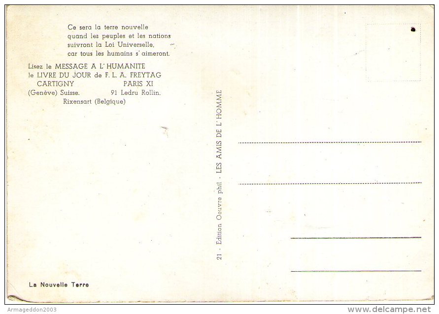 V28 / SUISSE CPSM  CARTIGNY GENEVE SECTE "Les Amis De L'Homme" NON VOYAGE  VOIR DOS - Cartigny