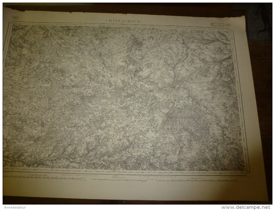 1847 Carte De La Région De CHATEAUROUX  Levée Par Officiers,publ Par Dépot De La Guerre,Grav (Hacq,Cosquin,Rouillard) - Landkarten