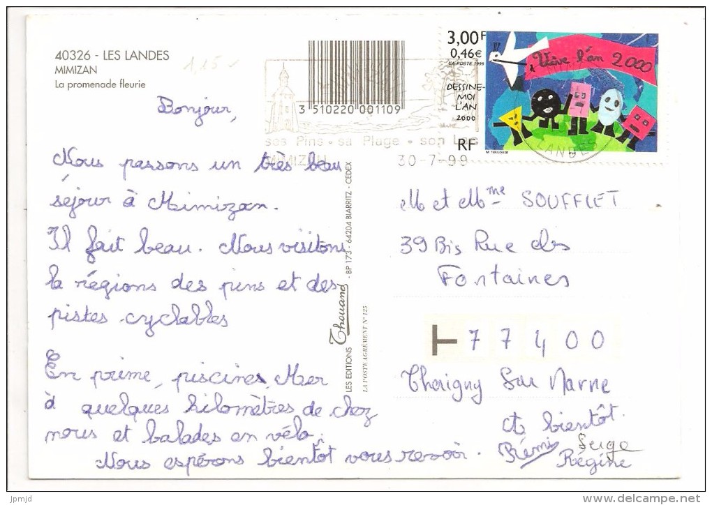 40 - MIMIZAN - La Promenade Fleurie - Multivues - Ed. Thouand N° 40326 - 1999 - Mimizan