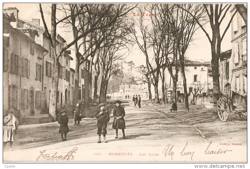 MONESTIES - Les LICES -carte Précurseur Avant 1903 - Monesties