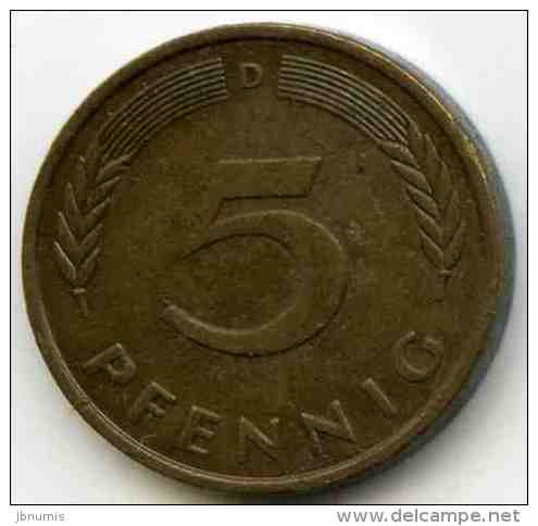 Allemagne Germany 5 Pfennig 1976 D J 382 KM 107 - 5 Pfennig
