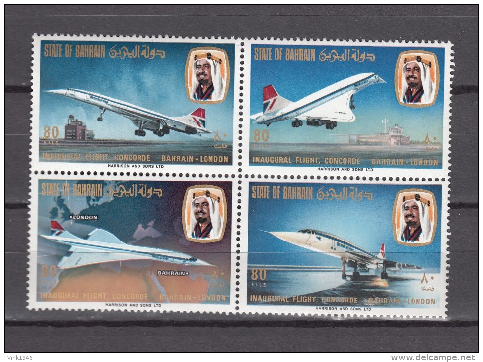 Bahrain 1976,4block,concorde,flugzeug,vliegtuig,airplane,MNH/Postfris(E4568us) - Concorde