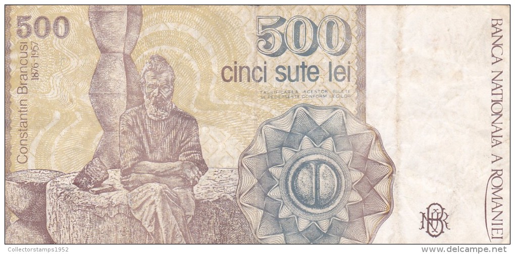 ROUMANIE - Billet De  500  LEI.   APRILIE 1991 Used. - Romania