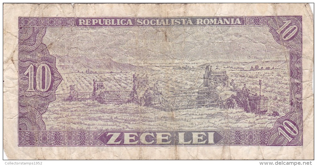 ROUMANIE - Billet De  10  LEI.   1966  Used. - Roumanie