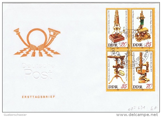 OPT-L31 - ALLEMAGNE ORIENTALE N° 2192/95 Sur FDC Avec Bloc De 4 Thème Optique - 1971-1980