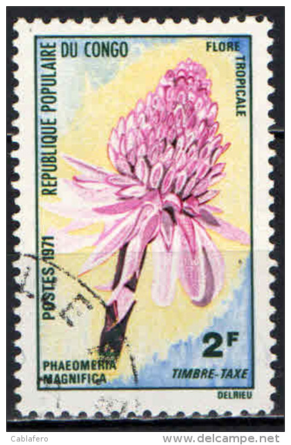 CONGO BRAZZAVILLE - 1971 - FIORE: PHAEOMERIA MAGNIFICA - USED - Usati