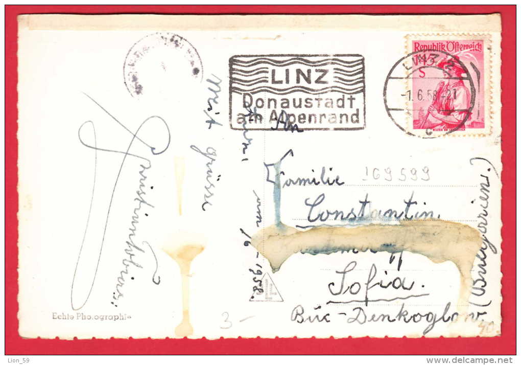 169599 / LINZ  An Der Donau - RIVER BRIDGE - USED 1958 FLAMME Austria Österreich Autriche - Linz