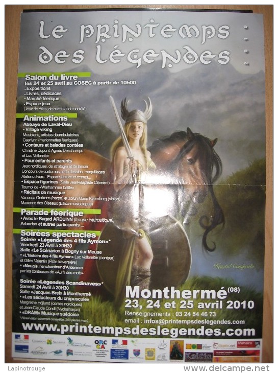 Affiche CAMPRUBI Krystal Festival Fantasy Printemps Des Légendes Monthermé 2010 (Oghams - Plakate & Offsets