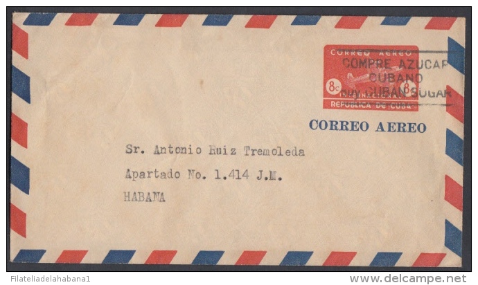 1949-EP-34. CUBA REPUBLICA. 1949. CORREO AEREO. 8c. Ed.99. SOBRE USADO EN LA HABANA - Brieven En Documenten