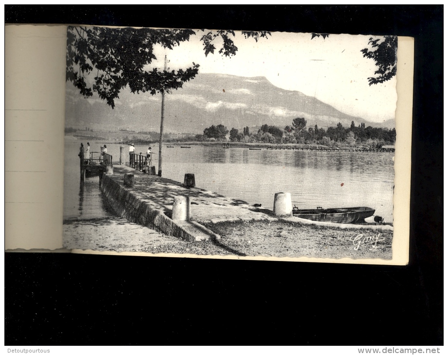 LE LAC DU BOURGET Savoie 73 : carnet de 10 cp Chambotte Hautecombe port embarcadère bateaux voiliers ...