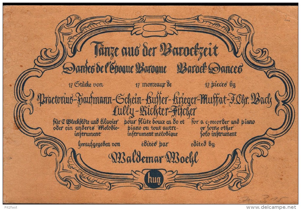 Altes Notenbuch , Tänze Aus Der Barockzeit , Barock , Waldemar Woehl , Musik , Blockflöte !!! - Strumenti A Fiato