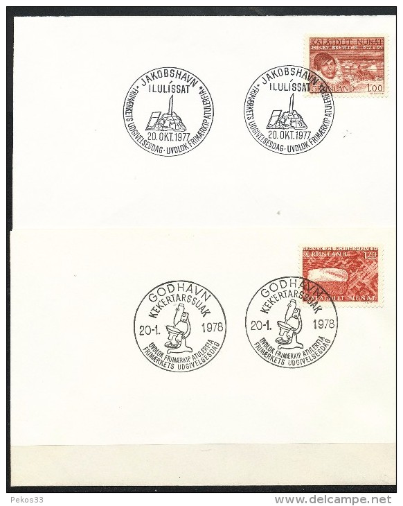 Grönland - FDC  -  Mi.Nr.  104 + 105  -  Gestempelt - FDC