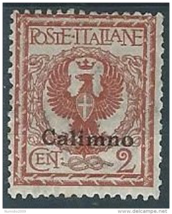 1912 EGEO CALINO AQUILA 2 CENT MH * - W072 - Egée (Calino)