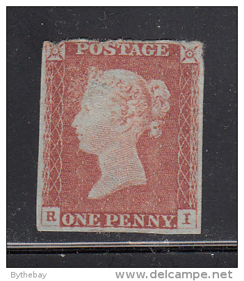 Great Britain MH Scott #3 1p Victoria Position ´RI´ - Damage Along Top Margin - Ungebraucht