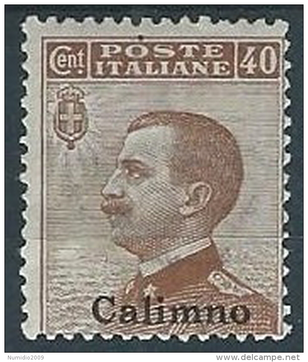 1912 EGEO CALINO EFFIGIE 40 CENT MH * - W074 - Egée (Calino)