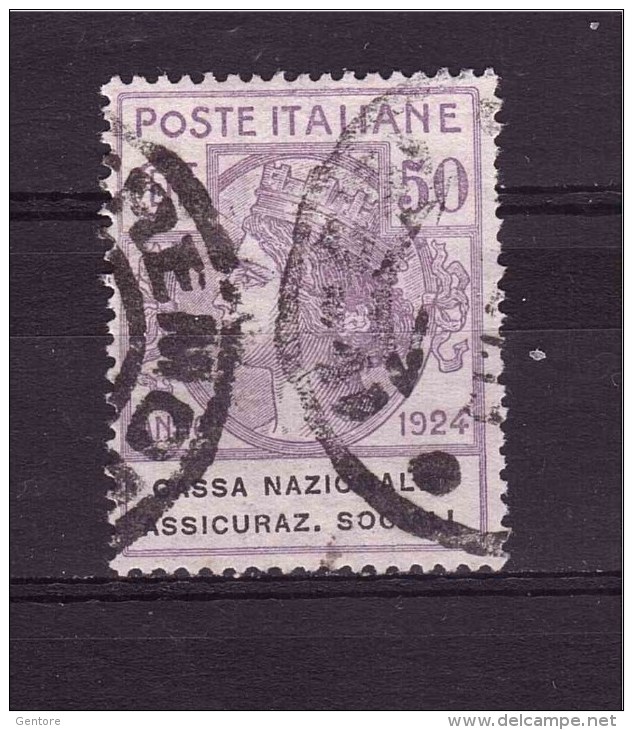 ITALY 1924 Cassa Nazionale Assicurazioni Sociali 50 Cent. Sassone N° 28 Very Fine Used - Assicurati