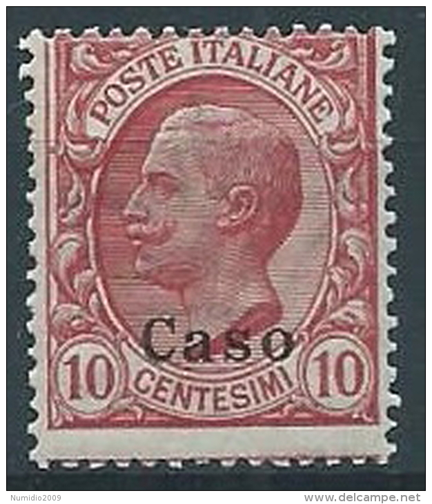 1912 EGEO CASO EFFIGIE 10 CENT MNH ** - W079 - Egée (Caso)