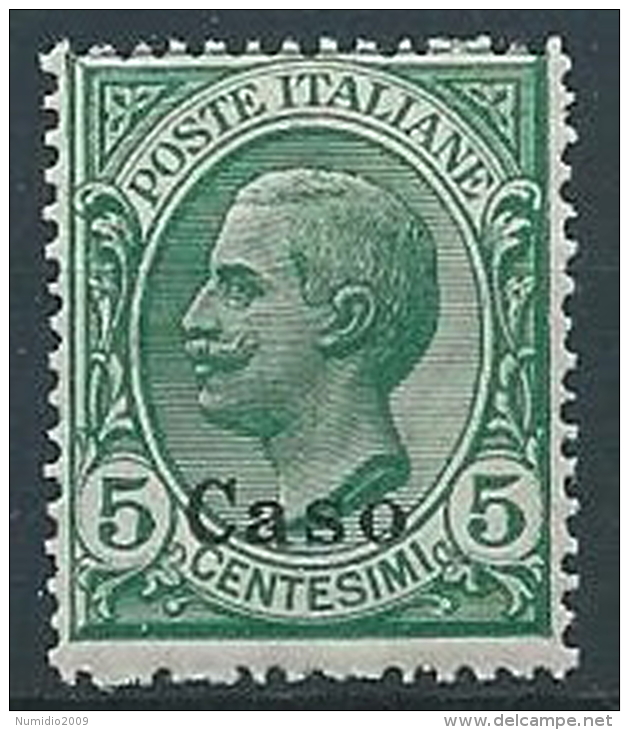 1912 EGEO CASO EFFIGIE 5 CENT MNH ** - W079 - Egeo (Caso)