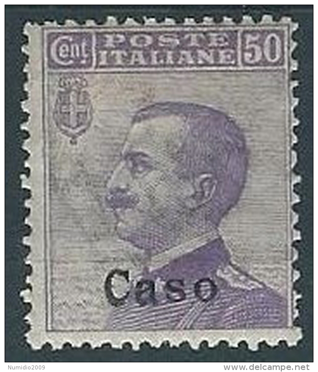 1912 EGEO CASO EFFIGIE 50 CENT MH * - W080 - Egeo (Caso)