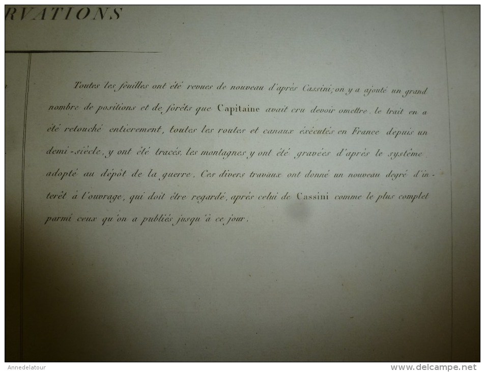 18??  Carte ASSEMBLAGE authentifiant les origines liées (Corps des Ingénieurs-Géographes) suivant règles de CASSINI