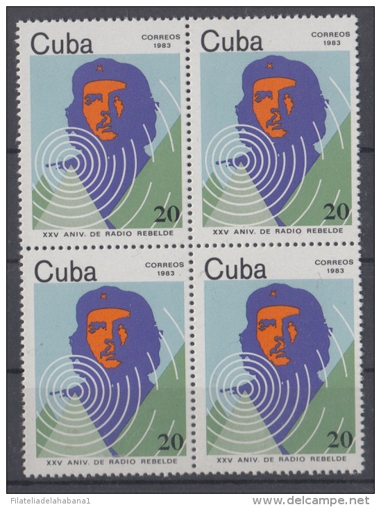 1983.20 CUBA MNH. 1983. BLOCK 4. XXV ANIV.DE RADIO REBELDE . ERNESTO CHE GUEVARA  COMPLETE SET - Unused Stamps