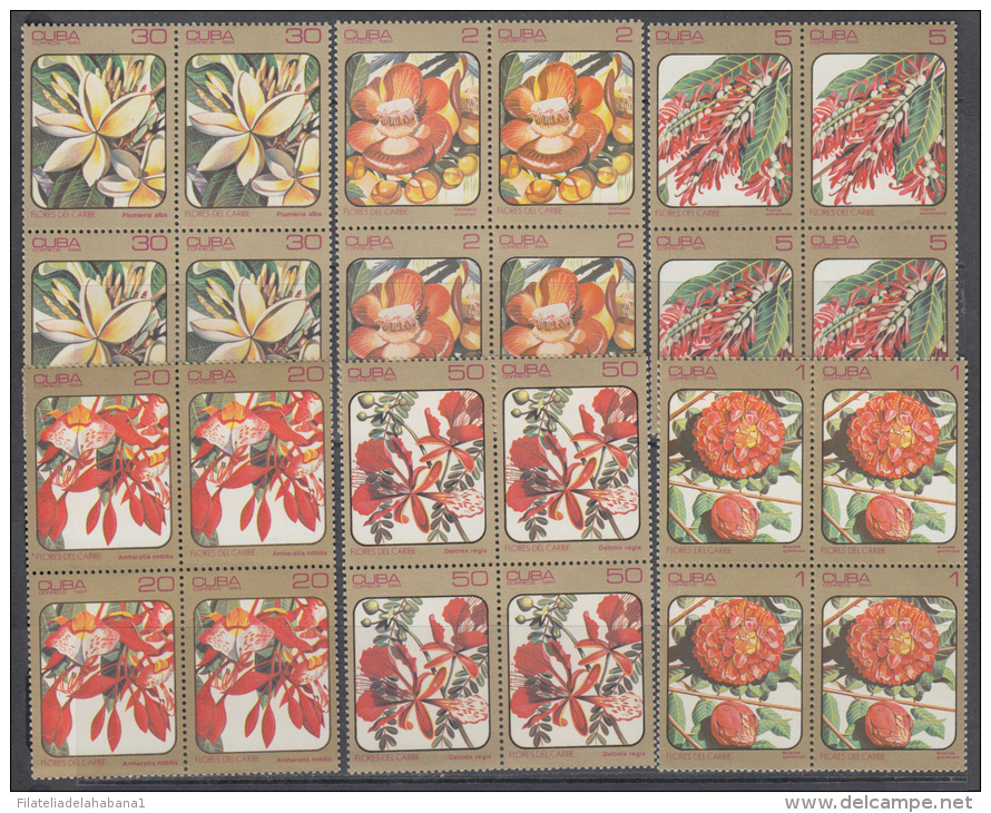 1984.24 CUBA MNH. 1984. BLOCK 4. FLORES DEL CARIBE  CARIBBEAN FLOWERS  COMPLETE SET - Neufs