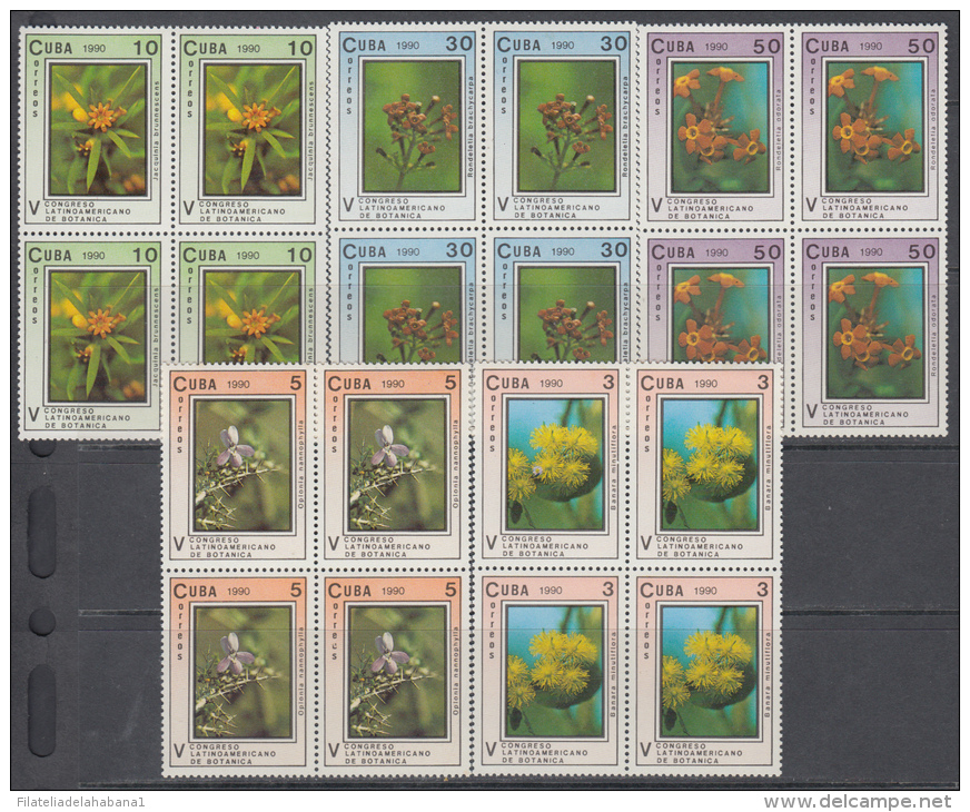 1990.44 CUBA MNH. 1990. BLOKC 4. V CONGRESO LATINOAMERICANO DE BOTANICA Latin American Botanical Congress COMPLETE SET - Ongebruikt