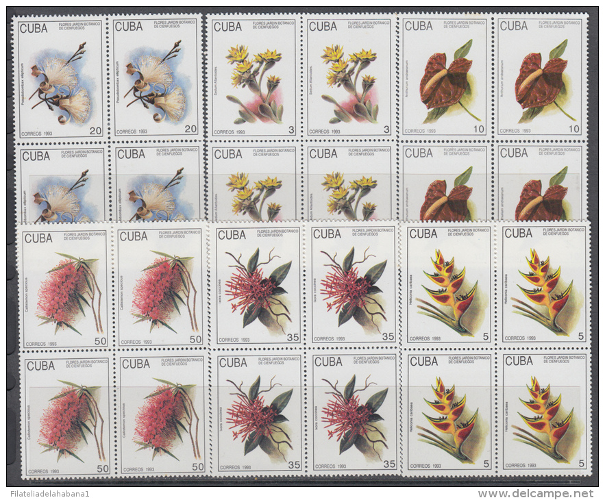 1993.32 CUBA MNH. 1993. BLOCK 4  FLORES JARDIN BOTANICO BOTANICAL GARDEN FLOWERS. COMPLETE SET - Ongebruikt