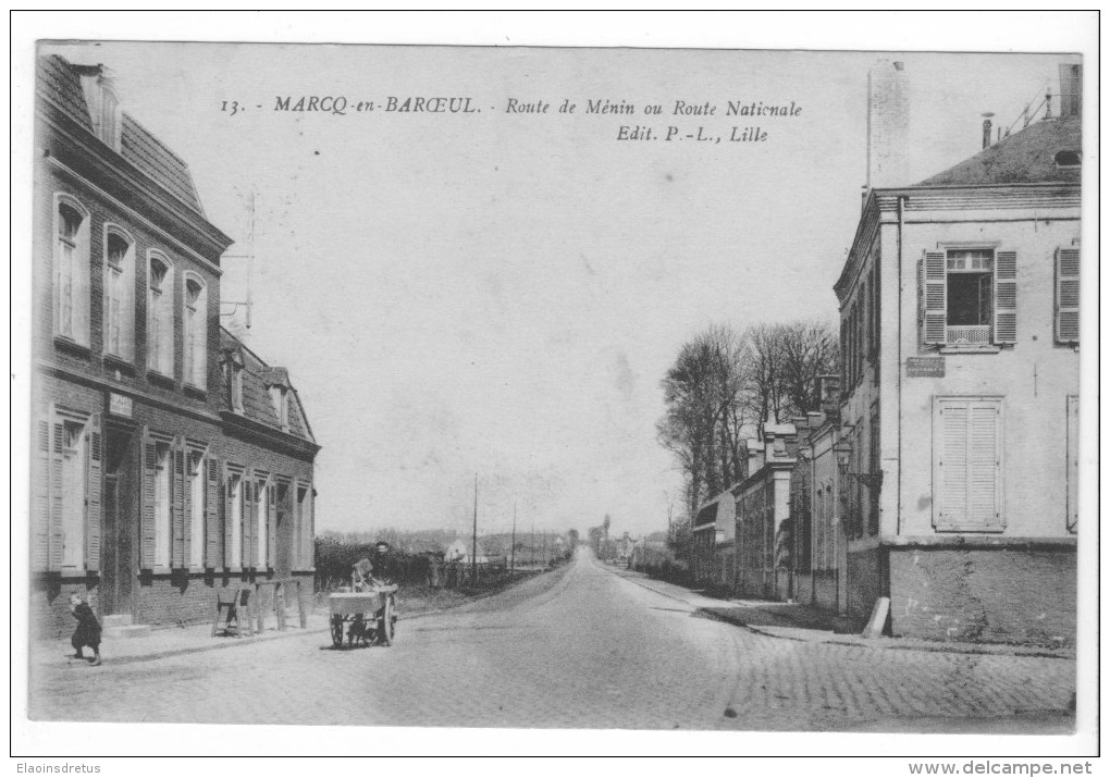 Marcq-en-Baroeul (59) - Route De Ménin Ou Route Nationale - Rémouleur. Bon état, Correspondance Au Dos. - Marcq En Baroeul