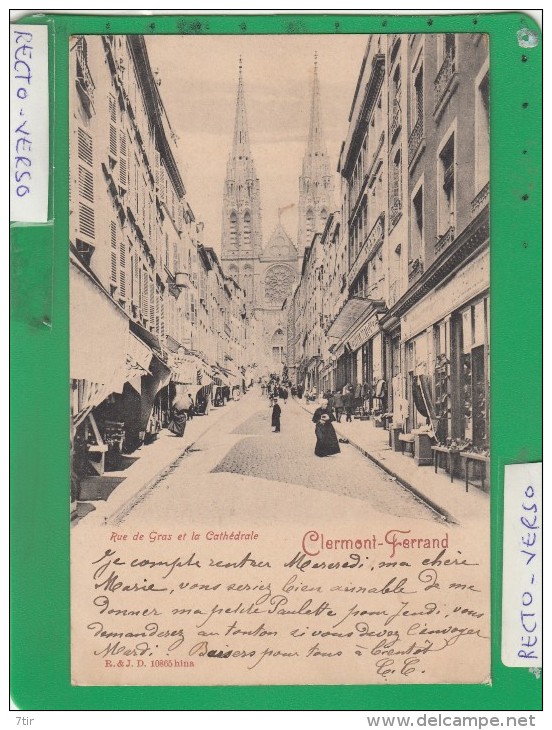 CLERMONT FERRAND RUE DE GRAS ET LA CATHEDRALE - Ennezat