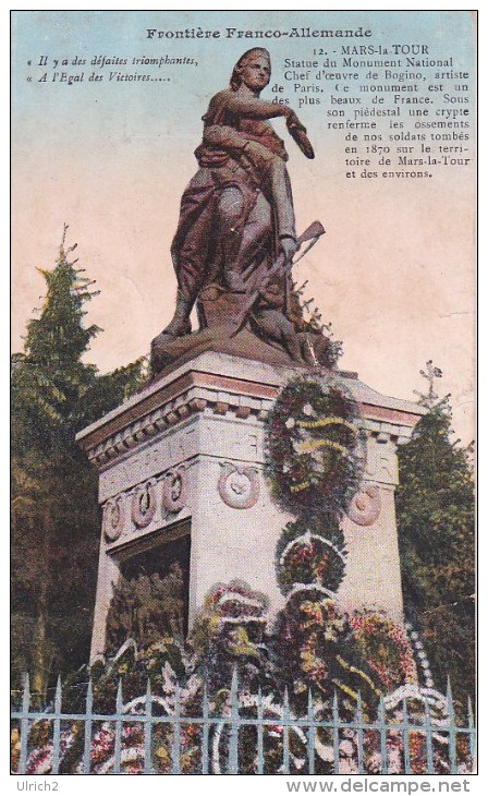 CPA Frontière Franco-Allemand - Mars-la-Tour - Statue De Monument National - Poste Militaire - 1914 (14183) - Chambley Bussieres