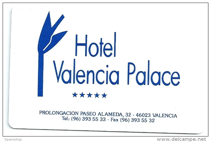 HOTEL VALENCIA PALACE, AMERICAN EXPRESS IN REVERSE, Llave Clef Key Keycard Karte - Hotel Labels