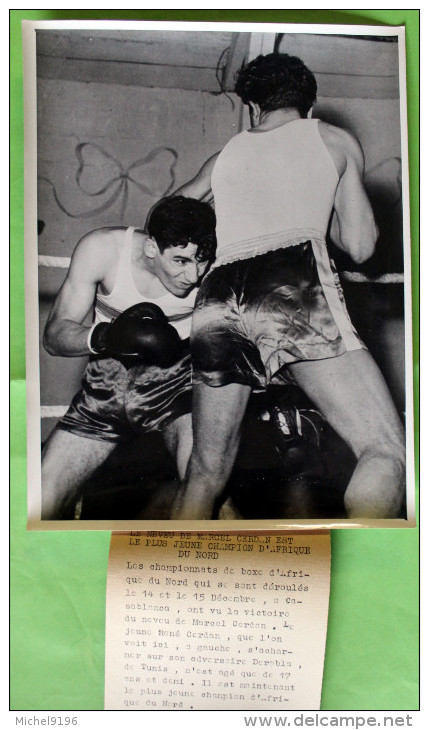 Combat J.R CERDAN-DERABLA 14/12/51 Casablanca Photo Presse 240x185 - Sports