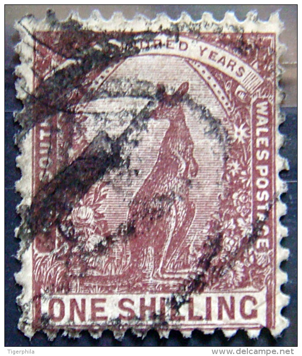 NEW SOUTH WALES 1888 1sh Kangaroo USED Scott82 CV$8 Watermark : 55 - Gebruikt