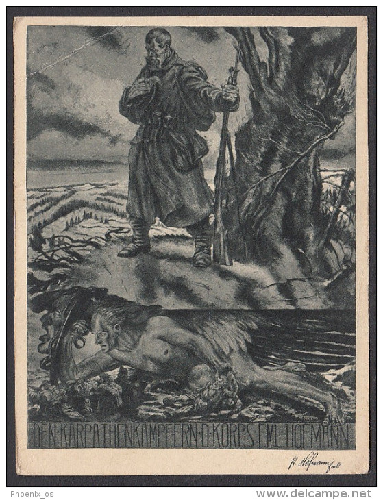 CALENDAR - Galicia - Karpaten, Carpathians - Art Hofmann, Year 1917, The War Propaganda, Die Kriegspropaganda - Tamaño Grande : 1901-20