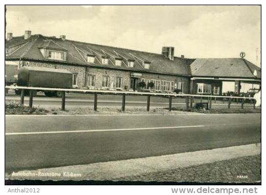 LKW Anhänger Autobahn-Raststätte Köckern Halle Bitterfeld Sw 11.8.1961 Gezackt - Bitterfeld