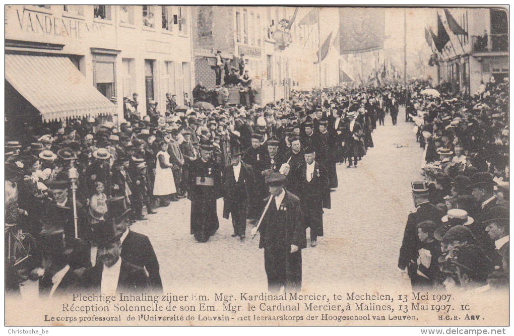 Mechelen, Plechtige Inhaling Zijnder EM Mgr Kardinaal Mercier 13 Mei 1907 (pk16997) - Mechelen