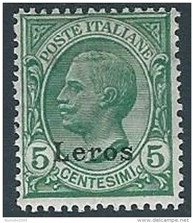 1912 EGEO LERO EFFIGIE 5 CENT MH * - W084 - Egée (Lero)