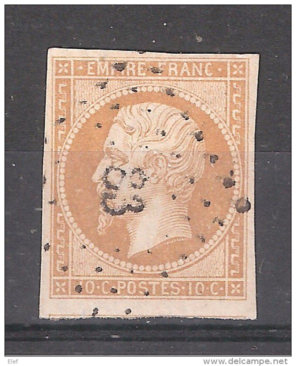Empire N° 13 B Obl Pc 83 De ANGOULEME, Charente, , Un Grand Voisin, TTB - 1853-1860 Napoléon III