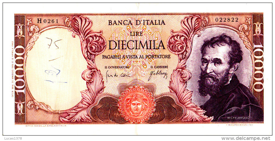 10000 LIRE MICHELANGELO / 20 MAGGIO 1966 / SPL - 10000 Liras