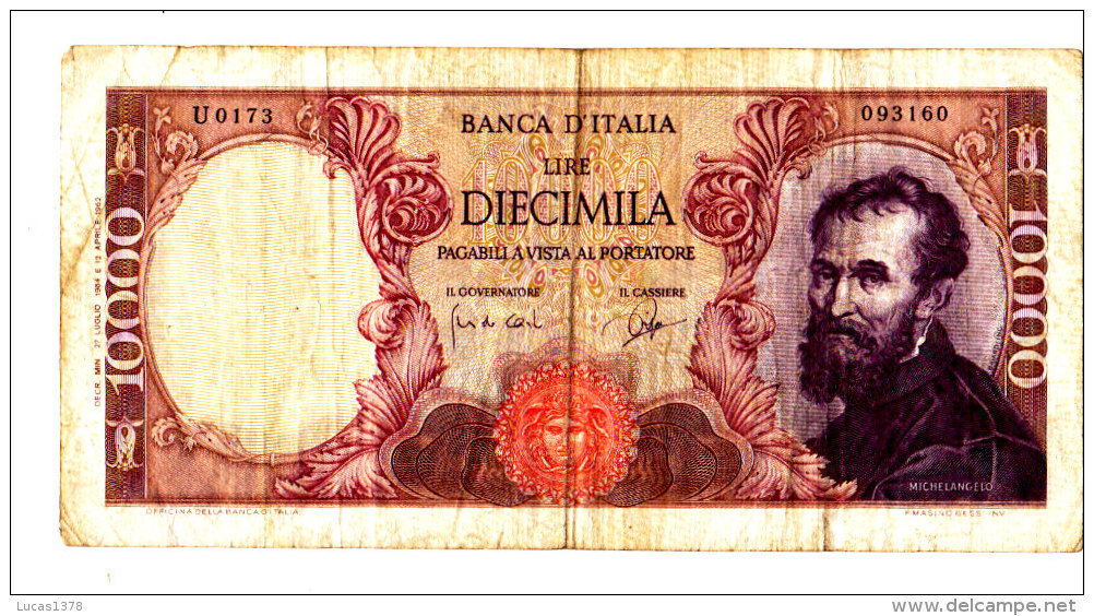 10000 LIRE MICHELANGELO / 27 LUGLIO 1964 / - 10000 Lire