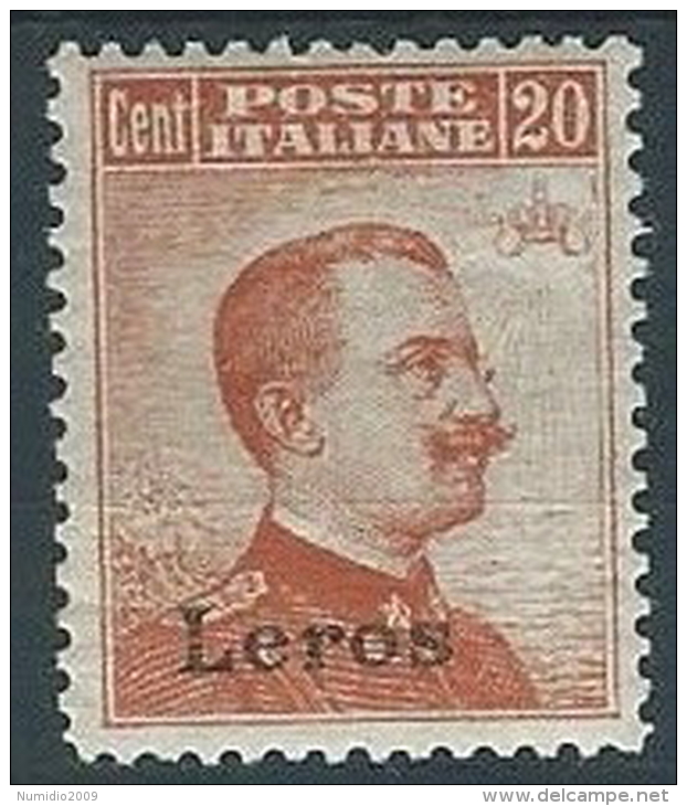 1917 EGEO LERO EFFIGIE 20 CENT MH * - W086 - Ägäis (Lero)