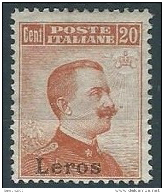 1917 EGEO LERO EFFIGIE 20 CENT MH * - W086-2 - Egée (Lero)