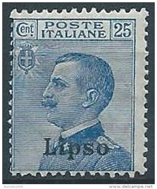 1912 EGEO LIPSO EFFIGIE 25 CENT MNH ** - W087 - Egée (Lipso)
