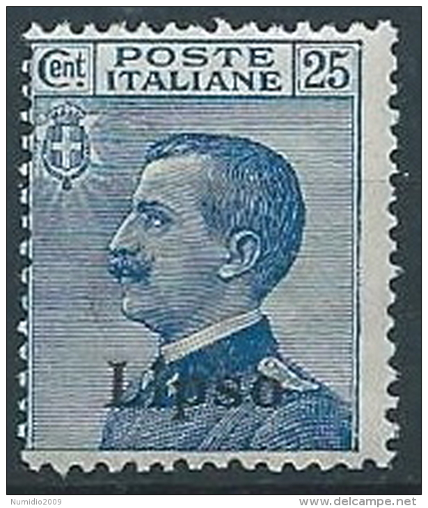 1912 EGEO LIPSO EFFIGIE 25 CENT MNH ** - W088-3 - Ägäis (Lero)