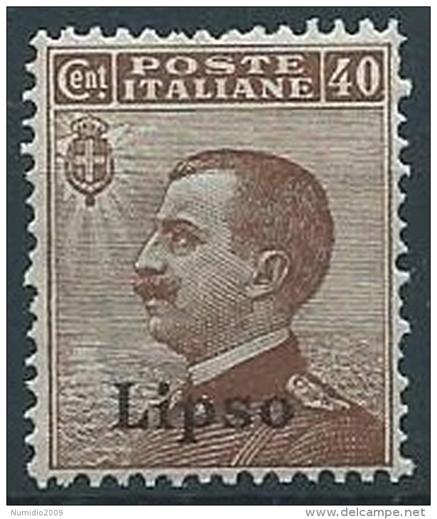 1912 EGEO LIPSO EFFIGIE 40 CENT MNH ** - W088-2 - Egée (Lipso)