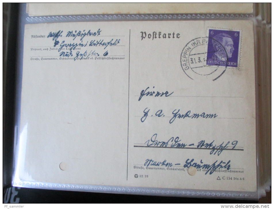 DR 1900 - 40er Jahre. PK / AK / GA / Belege. 135 Stück!! Mit P 284 (Danzig Überduck) Mit Danzig Stp. Int. Stempel  / Stk - Collections (en Albums)