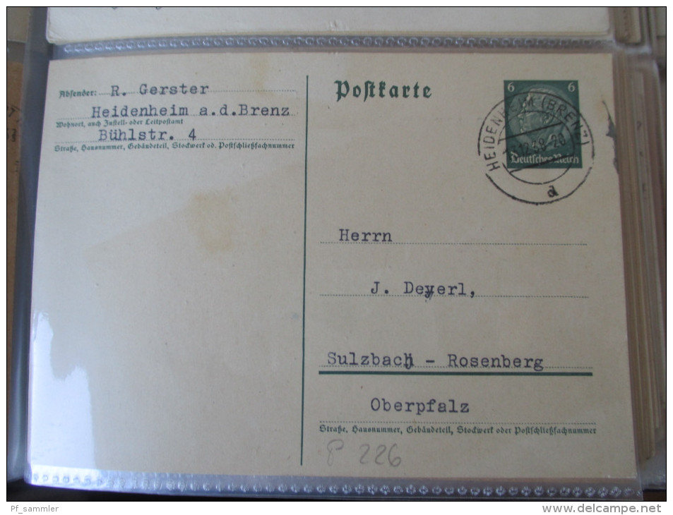 DR 1900 - 40er Jahre. PK / AK / GA / Belege. 135 Stück!! Mit P 284 (Danzig Überduck) mit Danzig Stp. Int. Stempel  / Stk