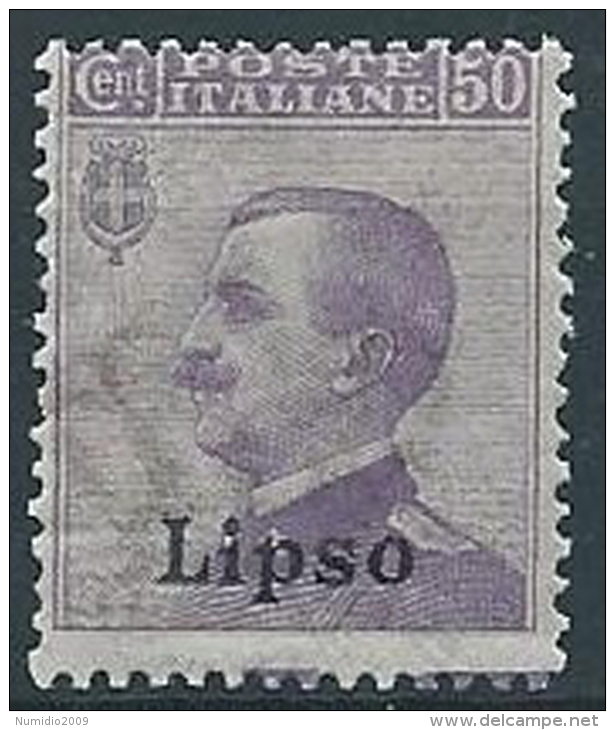 1912 EGEO LIPSO EFFIGIE 50 CENT MNH ** - W088 - Ägäis (Lipso)