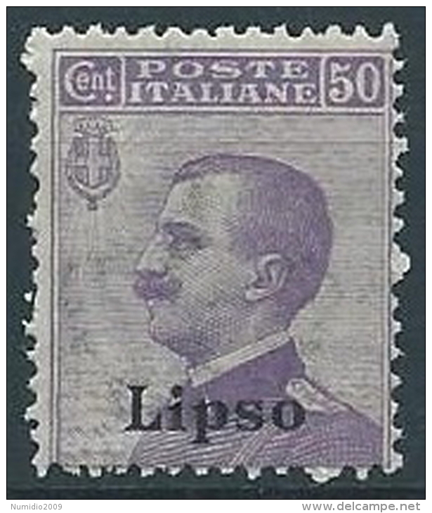 1912 EGEO LIPSO EFFIGIE 50 CENT MNH ** - W088-2 - Aegean (Lipso)